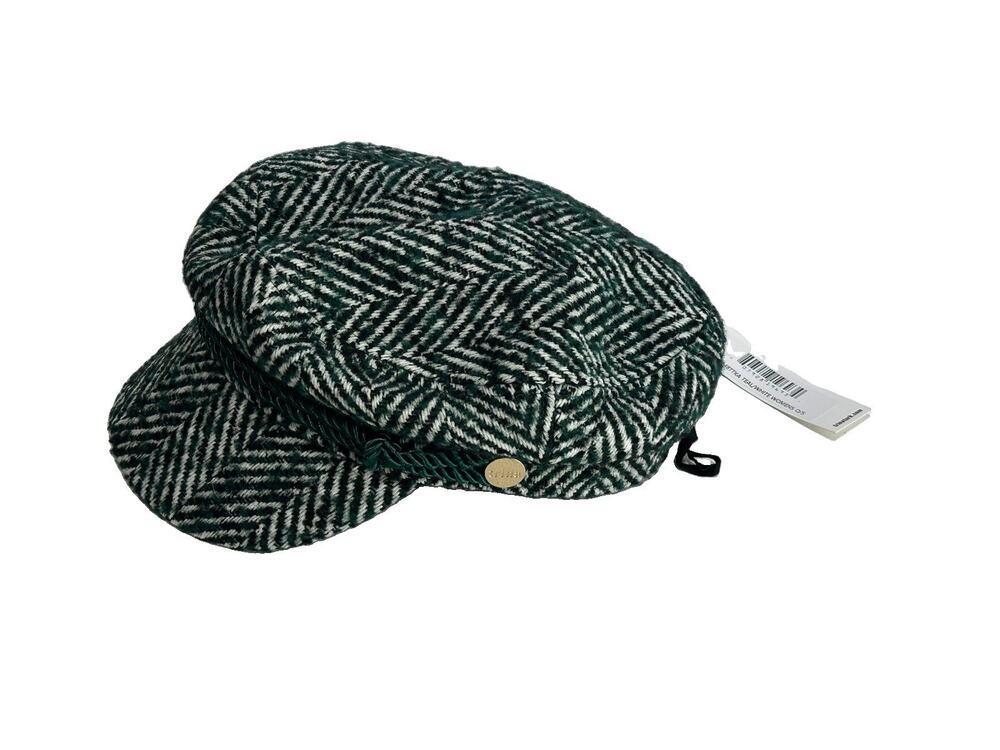 Trina Turk Womens Taylor Cap green herringbone OS